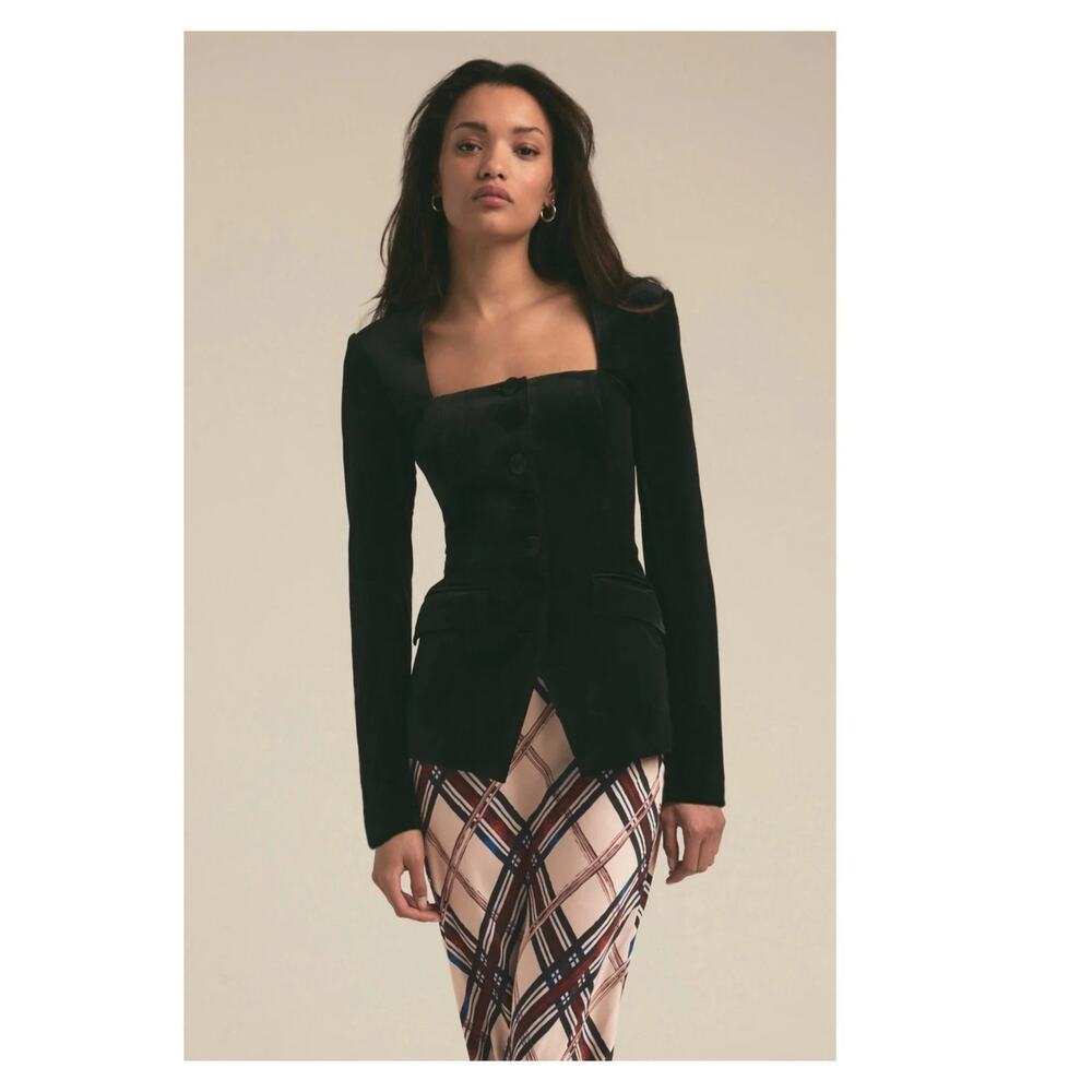 NEW Favorite Daughter The Penelope Square Neck Velvet Jacket Size 2